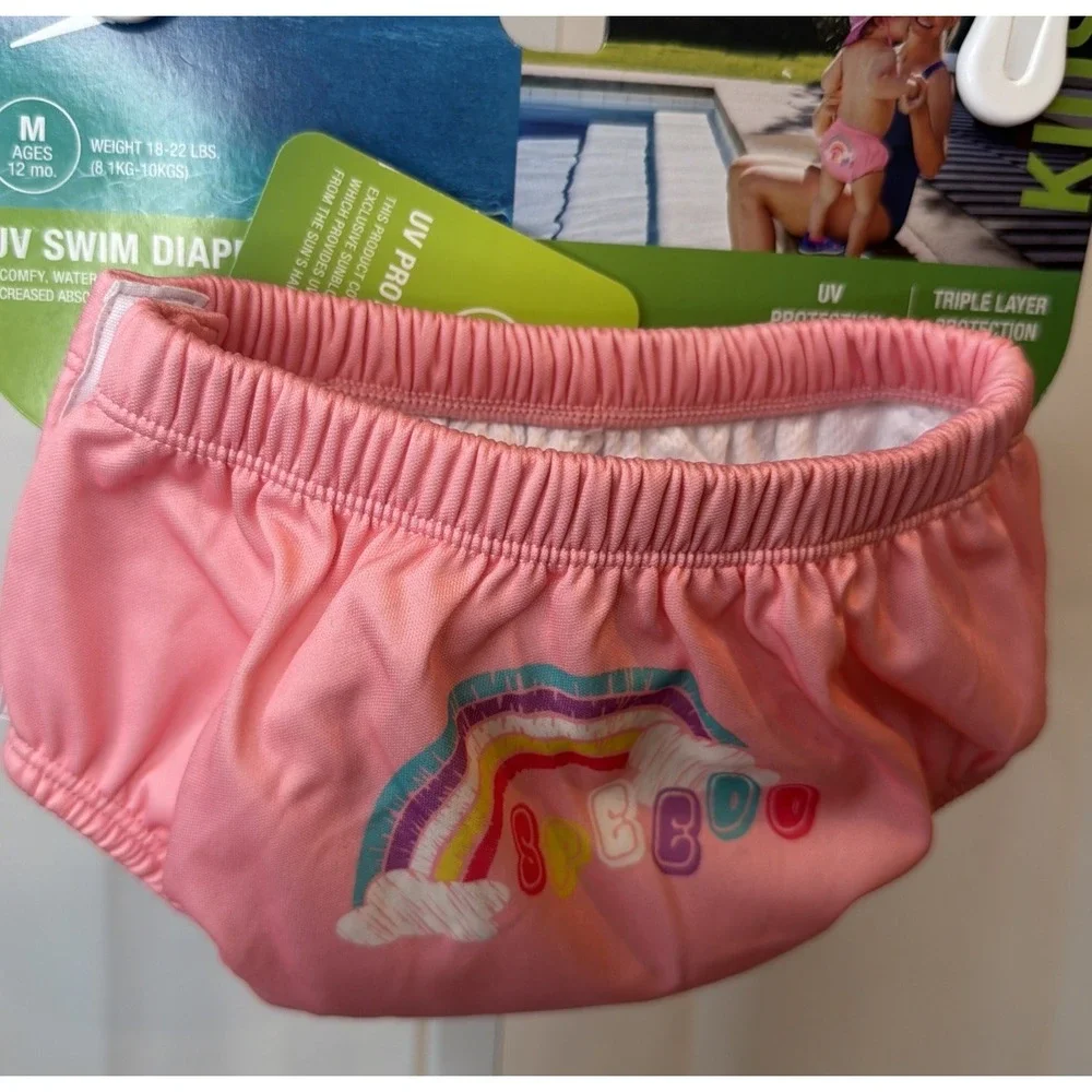 Speedo UV Swim Diaper with Snaps Pink Triple Layer Protection Size M (18-22lbs)